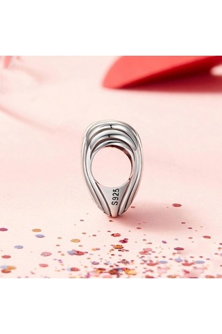 Fastbuy S925 Ayar Gümüş Kalp Boncuk Bilezik, Renkli Desen, Klasik Hediye Çok Renkli