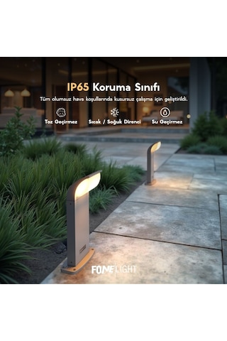 Fonelight Naja 30 Cm Led Bahçe Bollard Aydınlatma Direği Antrasit Alüminyum Ip65 Peyzaj Yürüyüş Yolu Aydınlatması 9w 3000k