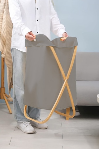 İronika Bambu Banyo Kirli Sepeti Çocuk Oyuncak Kutusu Oyuncak Sepeti Gri