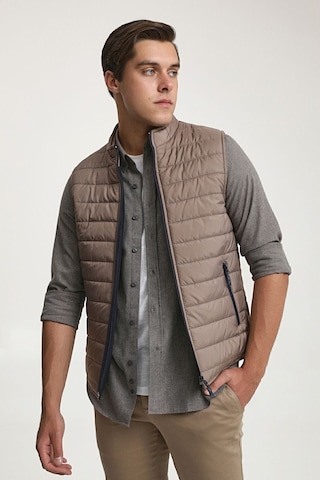 D's Damat Ds Damat Regular Fit Vizon Dik Yaka Elyaf Dolgulu Mevsimlik Fermuarlı Yelek Mont 7HF07ORT42611