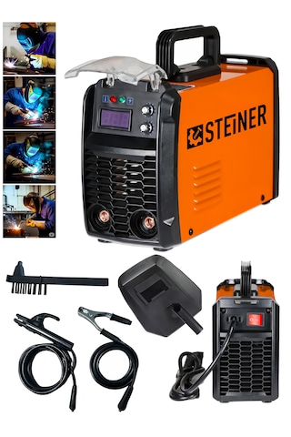 Steiner 250 Amper İnverter Mega Stick Çift Kartlı Hava Soğutmalı Dijital Göstergeli Çanta Kaynak Makinesi Turuncu