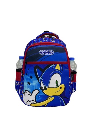 Yeni Sezon Speed Desenli 2' Li Erkek Okul Çantası + Beslenme Çantası Seti MAvi
