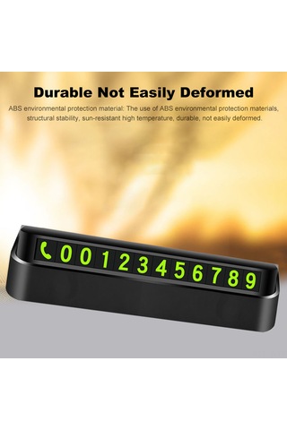 Jeemson P10 Siyah Abs Geçici Park Kartı - 13cm Boyutlu, 2 Stiller Seçeneği Ve 4 Sticker İle