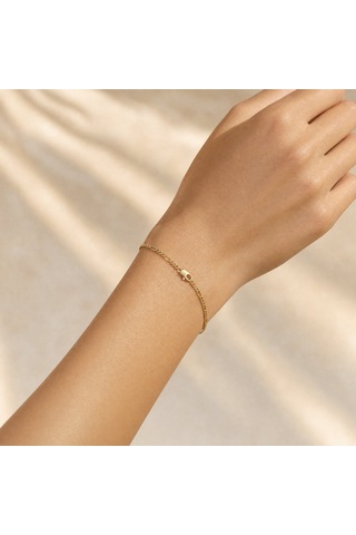 Parla Kadın Figaro Bileklik Premium Çelik 2mm 18 Cm Altın
