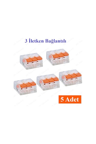 3 İletken Bağlantılı Çok Amaçlı Tırnaklı Buat Klemens - 5 Adet