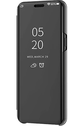 Huawei Mate 20 Pro Aynalı Kapaklı Lüx Kılıf Siyah