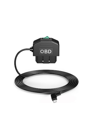 Samdoo Obd Araç Kamera Sabit Kablolu Seti, 12-24v'den 5v/3a Usb'ye Dönüştürücü, 24 Saat Park Modu, Akıllı Akü Koruma, Sağ Eğimli Micro Usb Android Uyumlu