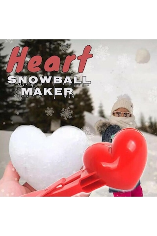 Homyl Kalp Şekli Kar Topu Makinesi Çocuk Açık Kartopu Kum Kırmızı