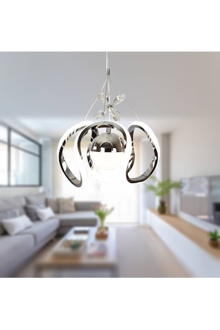 Tt306-25-tpl-kr Tt Ayd. Kavis 25lik Krom Tektoplu 3renk Led Avize Krom