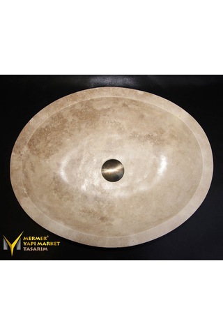 Traverten Oval Tasarım Lavabo