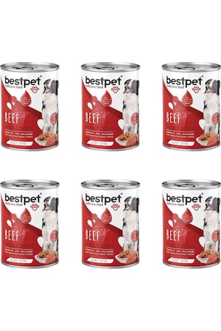 Bestpet Biftek Parça Etli Yetişkin Köpek Yaş Maması 415 Gr X 6 Adet