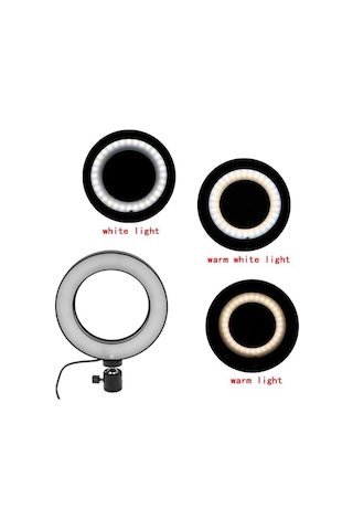 Kilifone - Canlı Yayın Işıklı M-16 Işıklı Telefon Tutucu Ring Light - Siyah - T13809