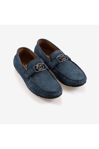 Mocassini Tokalı Erkek Loafer M584 Kot Mavi Süet