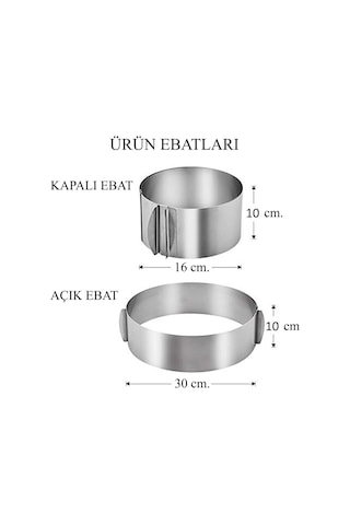 Ayarlanabilir Turta Çemberi 16-30 Cm / Yuvarlak Pasta Kalıbı N11.611