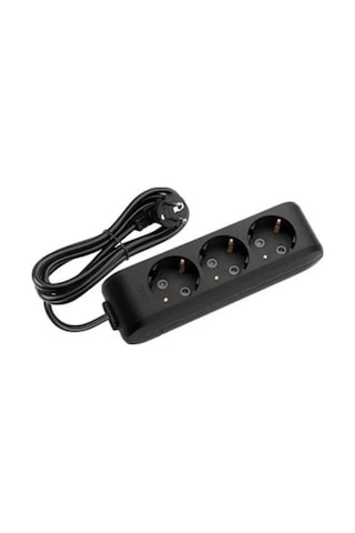 Multi-let 3'lü 5 Mt Kablolu Topraklı Grup Priz - Siyah 5 M