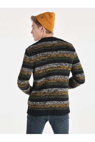 Colins Bisiklet Yaka Çizgili Triko Çok Renkli Erkek Kazak Cl1066280 Çok Renkli