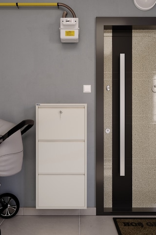 Ceha Kilitli 3'lü Metal Ayakkabılık - Krem K.AYK-3 /AB1013/KL