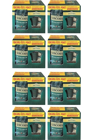 Jacobs Monarch Gold 200 Gr İkonik Jacobs Fincanlı Set X 8 Adet Çözünebilir