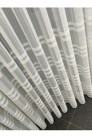 Perdefony Eteği Bantlı Düz Tül Perde Hafif Simli Ürün