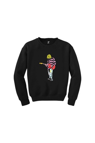 Nirvana Kurt Cobain Siluet Siyah Sweatshirt