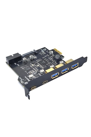 5 Port Pci-e Express Usb 3.0 Type C 3.2 Çoklayıcı Riser Kart