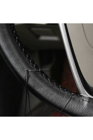 Dikme Direksiyon Kılıfı Soft Siyah Deri Siyah Ip Mum Ipli