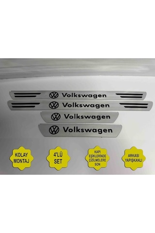 Volkswagen Scirocco İle Uyumlu Kapı Eşiği Koruyucu Ön - Arka 4'lü Set