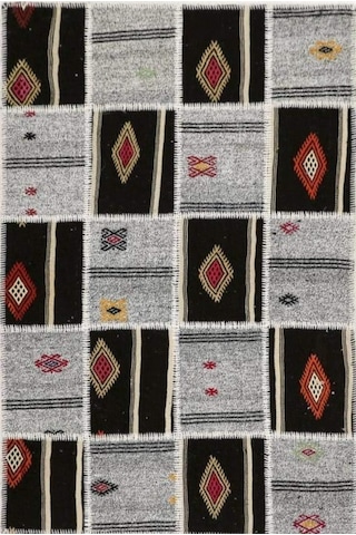 Patchwork El Dokuma Antik Anadolu Kilim Tac Mahal 160 X 230 Çok Renkli