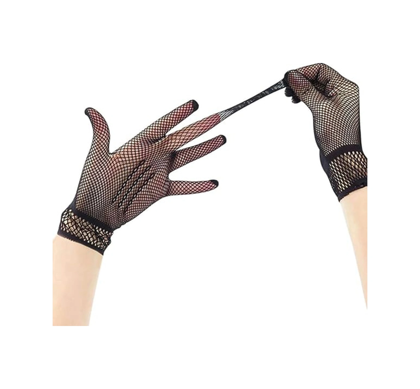 River World Parmaklı Örgü Eldiven Siyah Renk File Likralı Çok Renkli