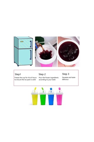 Leezsing Kırmızı Smoothie Bardağı, Soğutma Bardağı Çift Katmanlı Sıkılabilir Bardak Smoothie Makinesi, Dıy Ev Yapımı Dondurma Makinesi