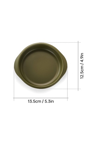 Fosenze Yeşil Anti Yapışkan Kaplama 304 Paslanmaz Çelik Taşroma Tabağı - 13.5cm Küçük Boy, Taşınabilir Kamp Mutfak/barbekü Tabakası Çok Renkli