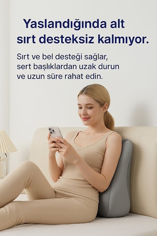 Vıscora Ortopedik Vücut Destek Minderi Space Memory Foam -yıkanabilir Kılıf Ofis/ev/yatak Gri
