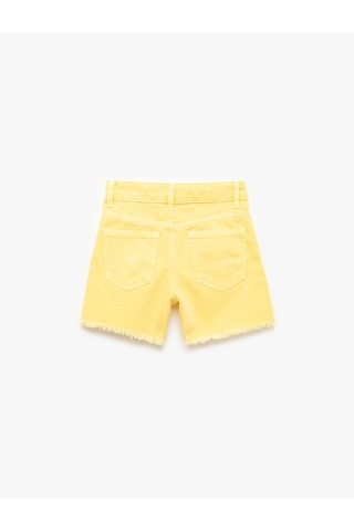 Koton Cep Detaylı Pamuklu Denim Şort Sarı 5skg40145ad Sarı