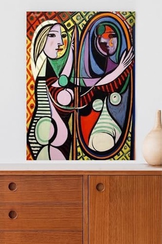 Pster20052 Ayna Karşısındaki Kız - Pablo Picasso Sanatsal Poster 40 X 60