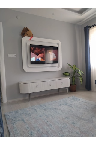 Desing Tv Sehpa Beyaz-gümüş 200cm