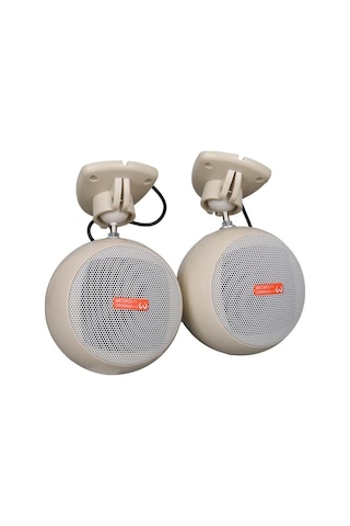 Magicvoice Mv-12 7.5 Cm 20 Watt Komütatörlü Hat Trafolu Krem Beyazı Sütun Sarkık Hoparlör 2 Li Takım