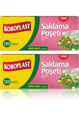 Koroplast Saklama Poşeti Orta Boy 24 X 38 Cm 120 Li X 2 Paket