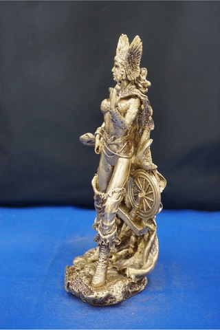 Frigga Tanrıca Heykeli - 25 Cm Mitolojik Dekoratif Biblo, Ev & Ofis Aksesuarı Altın