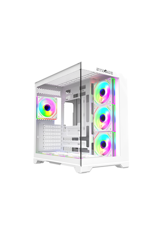 Strong Dragon 7x 120 mm Fanlı ARGB Kumandalı ATX Akvaryum Beyaz Gaming Bilgisayar Kasası (Powersız)
