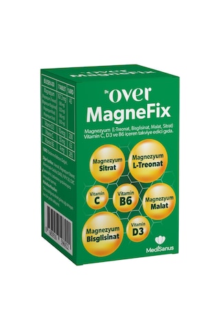 Dr. Over Magnefix Magnezyum Vitamin C, D3 ve B6 İçeren İçeren Gıda Takviyesi 60 Tablet
