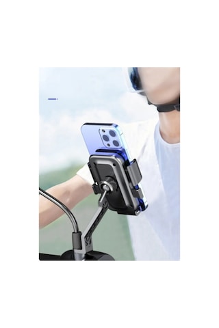 1 Adet 360 Dikiz Aynası Telefon Tutucu Bisiklet Motosiklet Scooter İçin Ayarlanabilir Tutucu Esnek Başlıklı Sert Plastik Gövde Silikon Ped Phone Holder Sarı