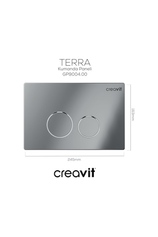 Creavit Terra Parlak Krom Kaplama Kumanda Paneli GP9004.00 Krom