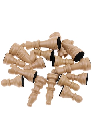 Homyl 16 Adet Yedek Plastik Satranç Taşları / Takımı Oyuncak Bej