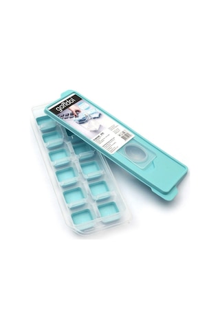 12 Bölmeli Bas Çıkar Buz Kalıbı Kapaklı Yapışmaz Buzluk Slikon Buz Kalıbı Çok Renkli