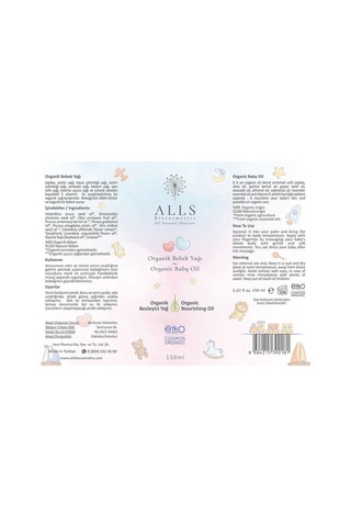 Alls Biocosmetics Organik Bebek Yağı 150 Ml