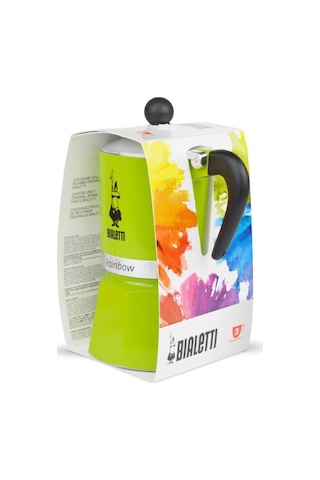 Bialetti Rainbow Moka Pot 3 Cup Yeşil