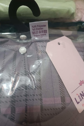 Boyraz Lindros Kadın Düğme Yaka Raporlu İnterlok Kışlık Battal Pijama Takımı 0387 - 1 Adet Gülkurusu