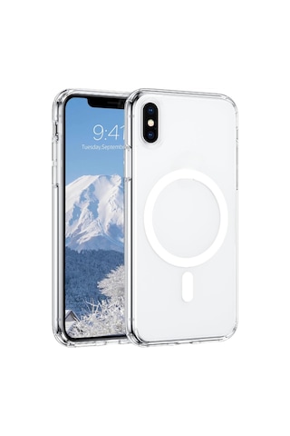 Fibaks iPhone X/xs Magsafe Wireless Uyumlu Kılıf Köşe Korumalı Darbe Emici Şeffaf Sert Silikon Kapak Fibaks iPhone X/xs Magsafe Wireless Uyumlu Kılıf Köşe Korumalı Darbe Emici Şeffaf Sert Silikon Kapak