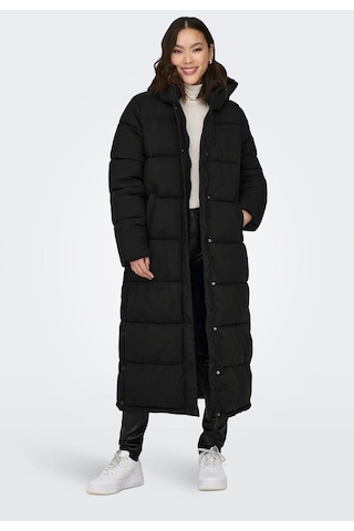 Only Kadın Onlann Kapüşonlu Uzun Puffer Mont 15287913 Siyah