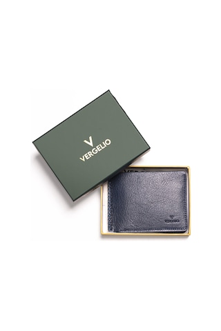 Navy Cüzdan & Kartlık Erkek 1701 Vergelio Purse Matte Crystal Wallet Card Holder Mavi